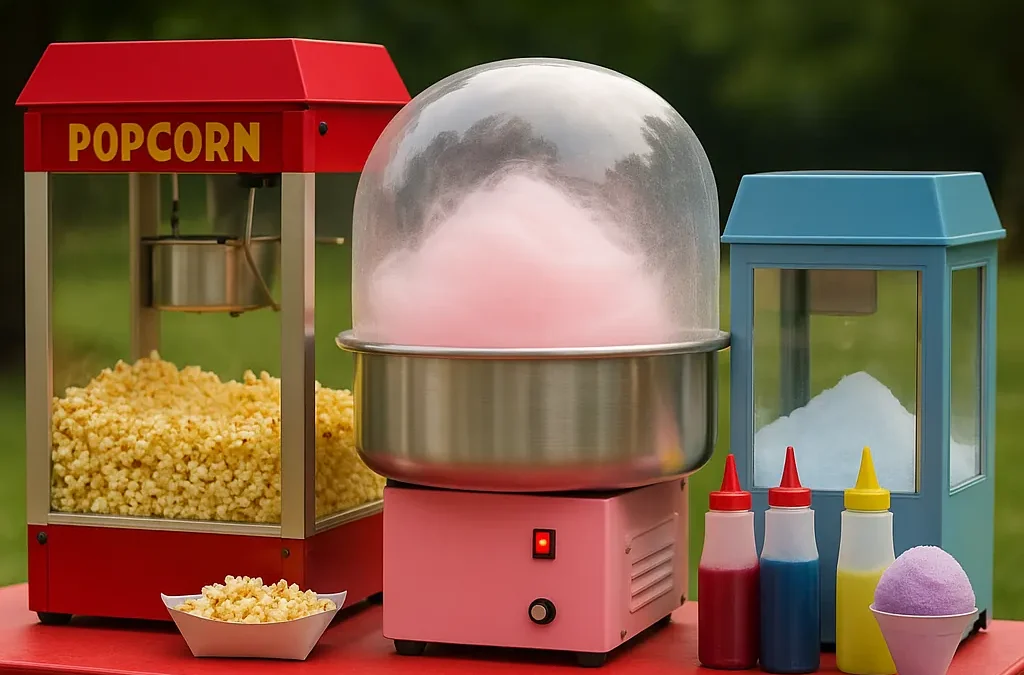 Concessions with Popcorn, Cotton Candy, and Snow Cones