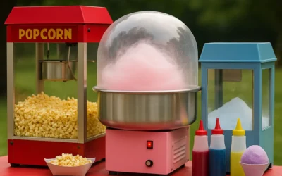 Concessions with Popcorn, Cotton Candy, and Snow Cones